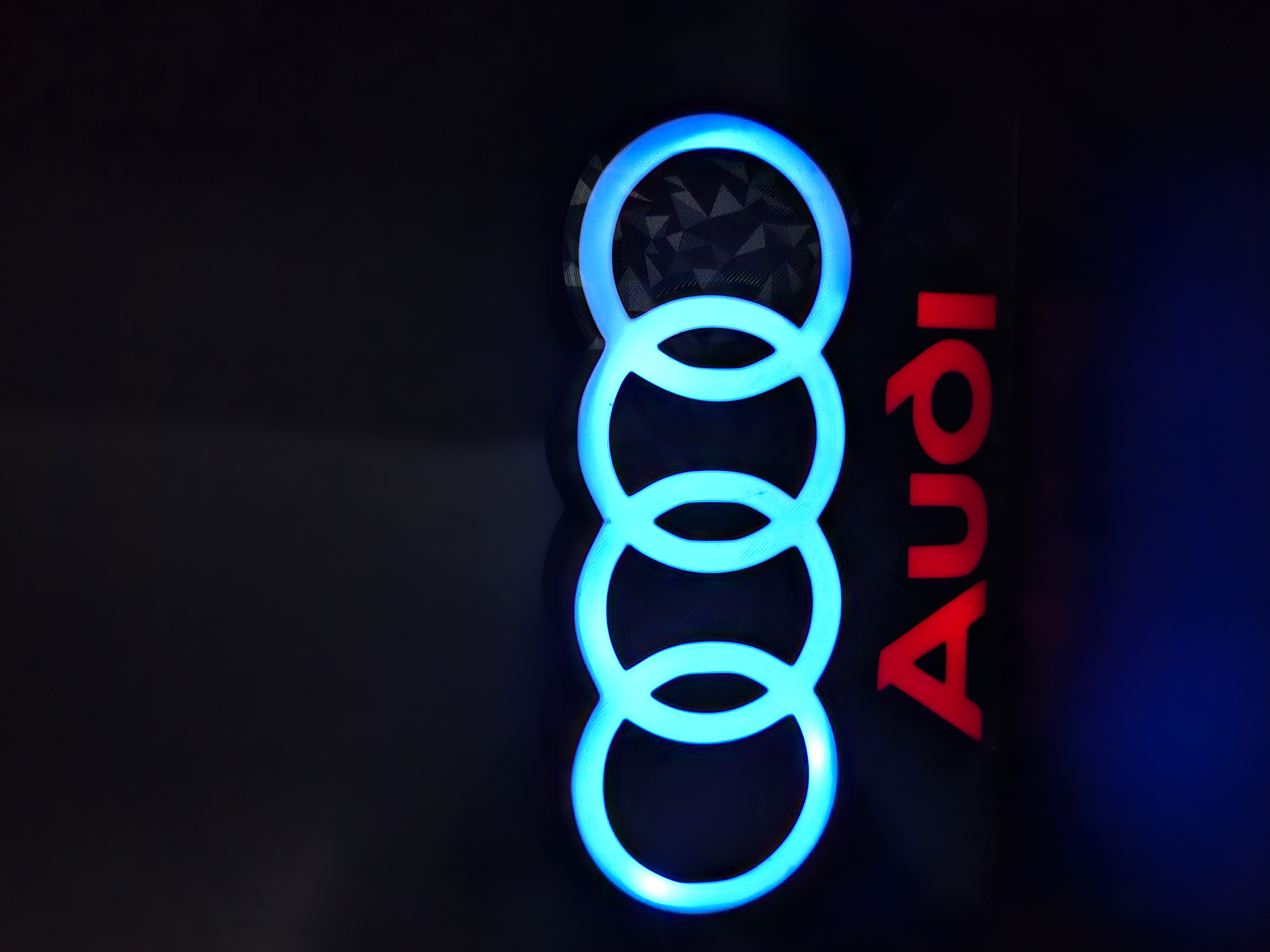 Audi logotipo LED lempa