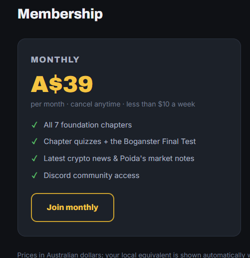 Crypto Learning monthly Membership