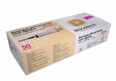  Seringa 20 Ml Com Agulha 25x0,7mm Descarpack. 