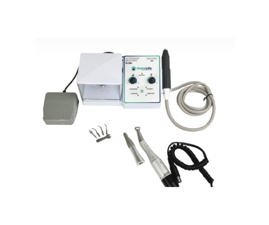  ULTRASSOM DENTÁRIO COM CONTRA-ÂNGULO E PEÇA RETA 