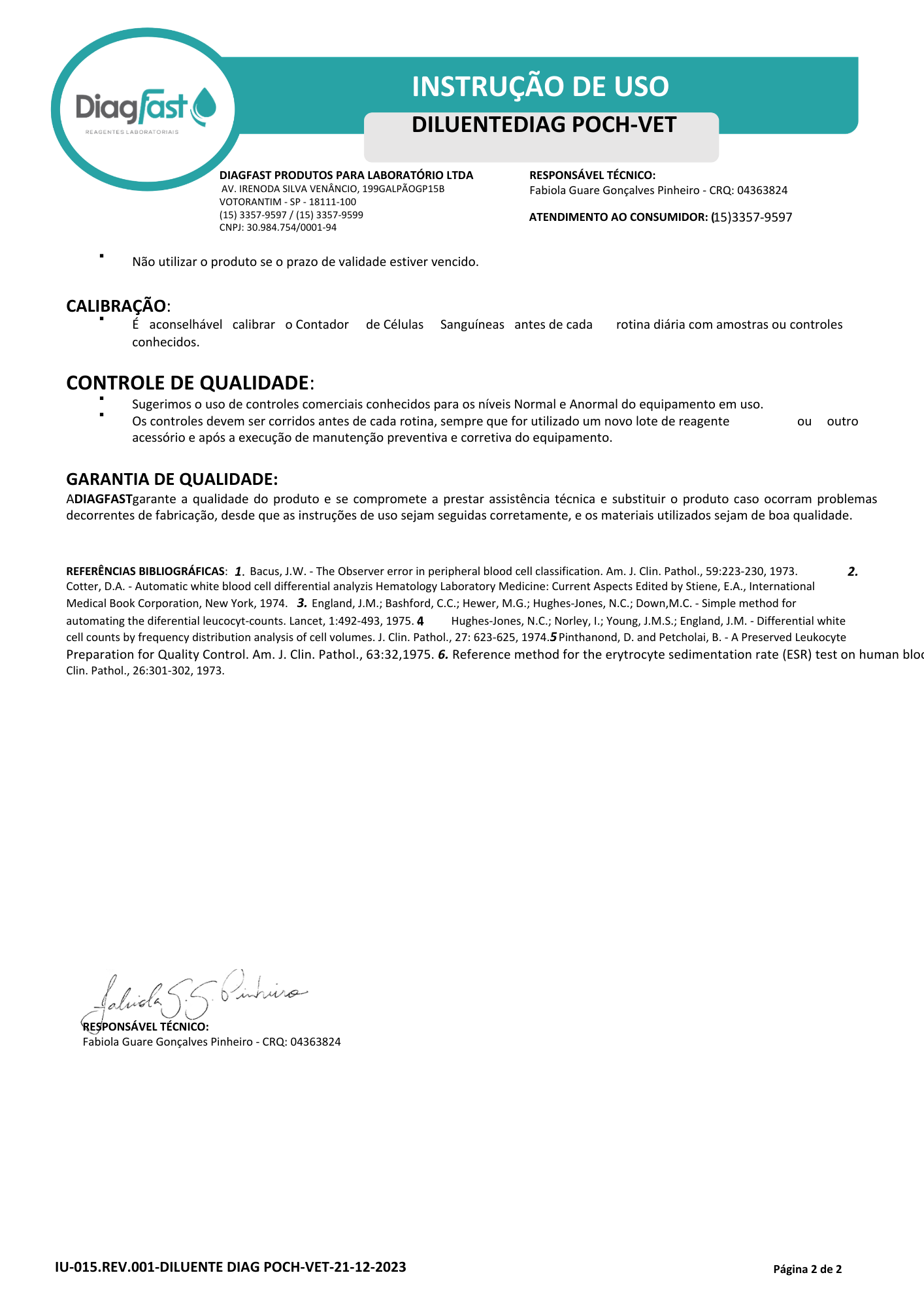 REAGENTES VET POCH -100