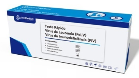 Teste Rápido de Antígeno do Vírus da Leucemia Felina/ Anticorpo do Vírus da Imunodeficiência (FeLV+FIV)