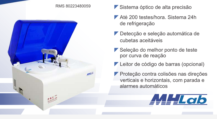 ANALISADOR AUTOMÁTICO DE BIOQUÍMICA VETERINÁRIA PKL 125 VET