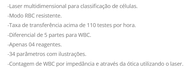 ANALISADOR AUTOMÁTICO DE HEMATOLÓGIA -5 PARTES URIT 5500