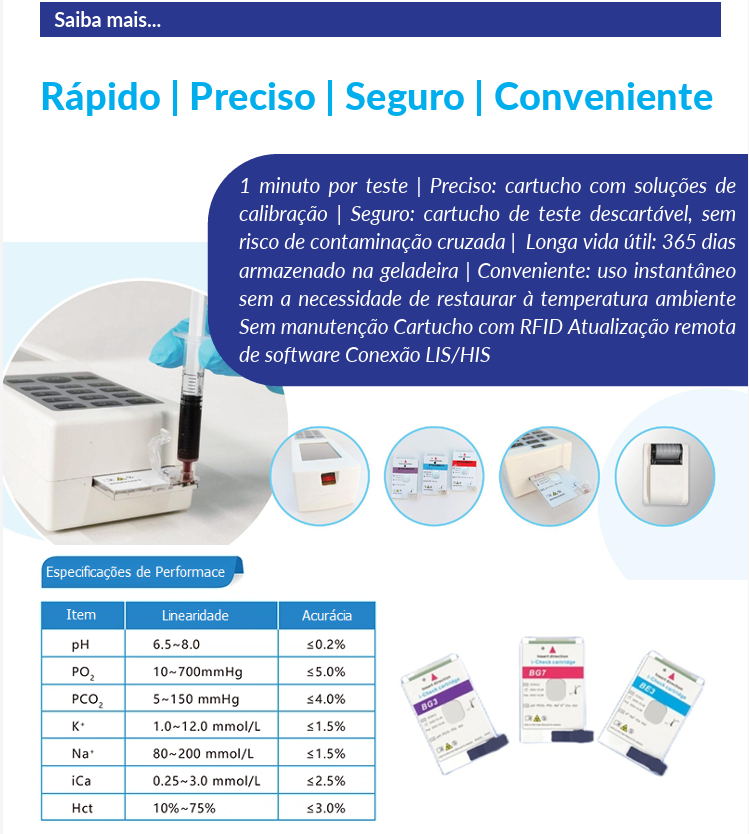 Analisador de Gases Sanguíneos  AMA GSM-2500