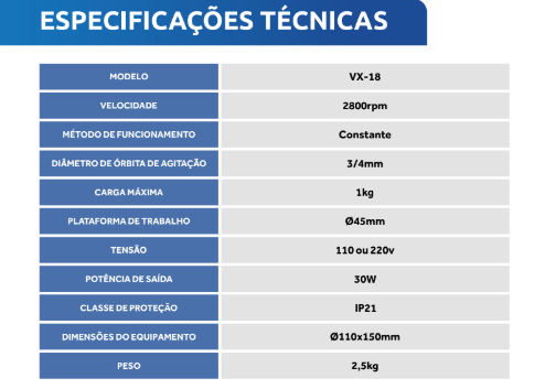 Agitador Vórtex de 2800rpm - VX-18