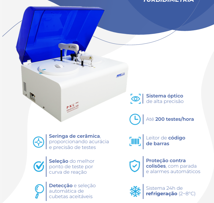 ANALISADOR AUTOMÁTICO DE BIOQUÍMICA E TURBIDIMETRIA PKL -125