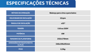 Agitador Analógico tipo Gangorra, Plataforma 252x170mm, 15RPM, ± 25° - AGGAN