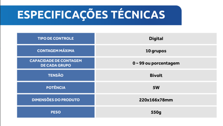 Contador Digital de Células Sanguíneas, 12 Teclas - DL-2000-A-BI