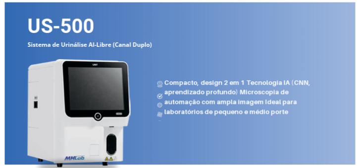 ANALISADOR URINÁLISE SEMI-AUTOMÁTICO URIT US-500  (Química e Sedimento)   
