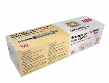 Seringa 5 Ml Com Agulha 25x0,7mm Descarpack. 