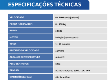 Centrífuga Digital até 2400rpm para butirômetro de Gerber Bivolt - DTB-2400-BI
