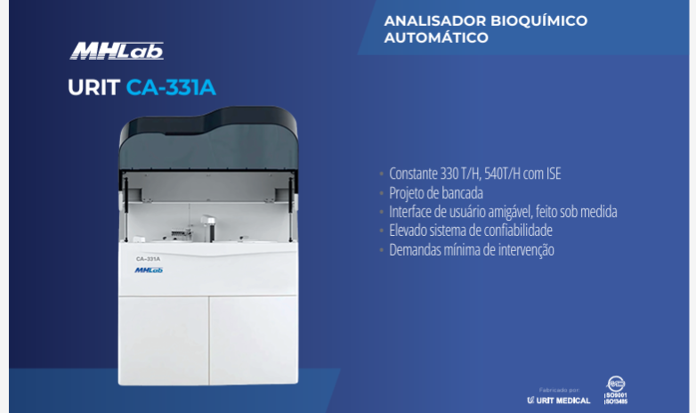  Analisador Bioquímico Automático URIT CA-331A
