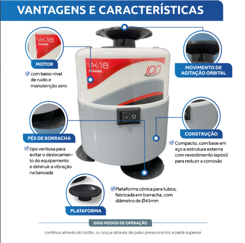 Agitador Vórtex de 2800rpm - VX-18