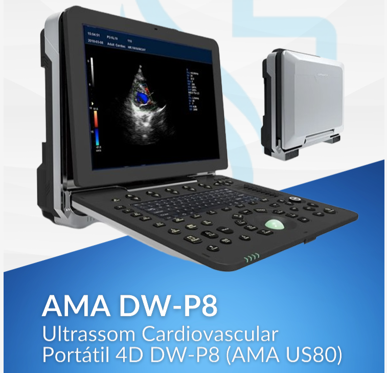 Ultrassom Cardiovascular Portátil 4D DW-P8/AMA US80