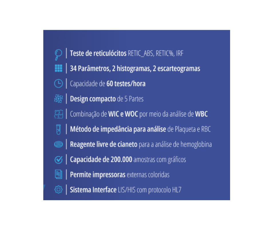 ANALISADOR HEMATOLÓGICO SEMI-AUTOMÁTICO DE 5 PARTES URIT BH-5100 VET