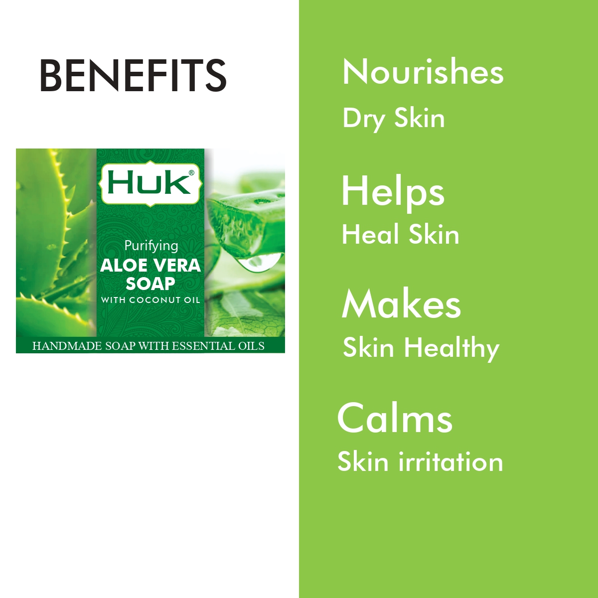 Huk Aloe Vera Soap With Coconut Oil & Glycerin