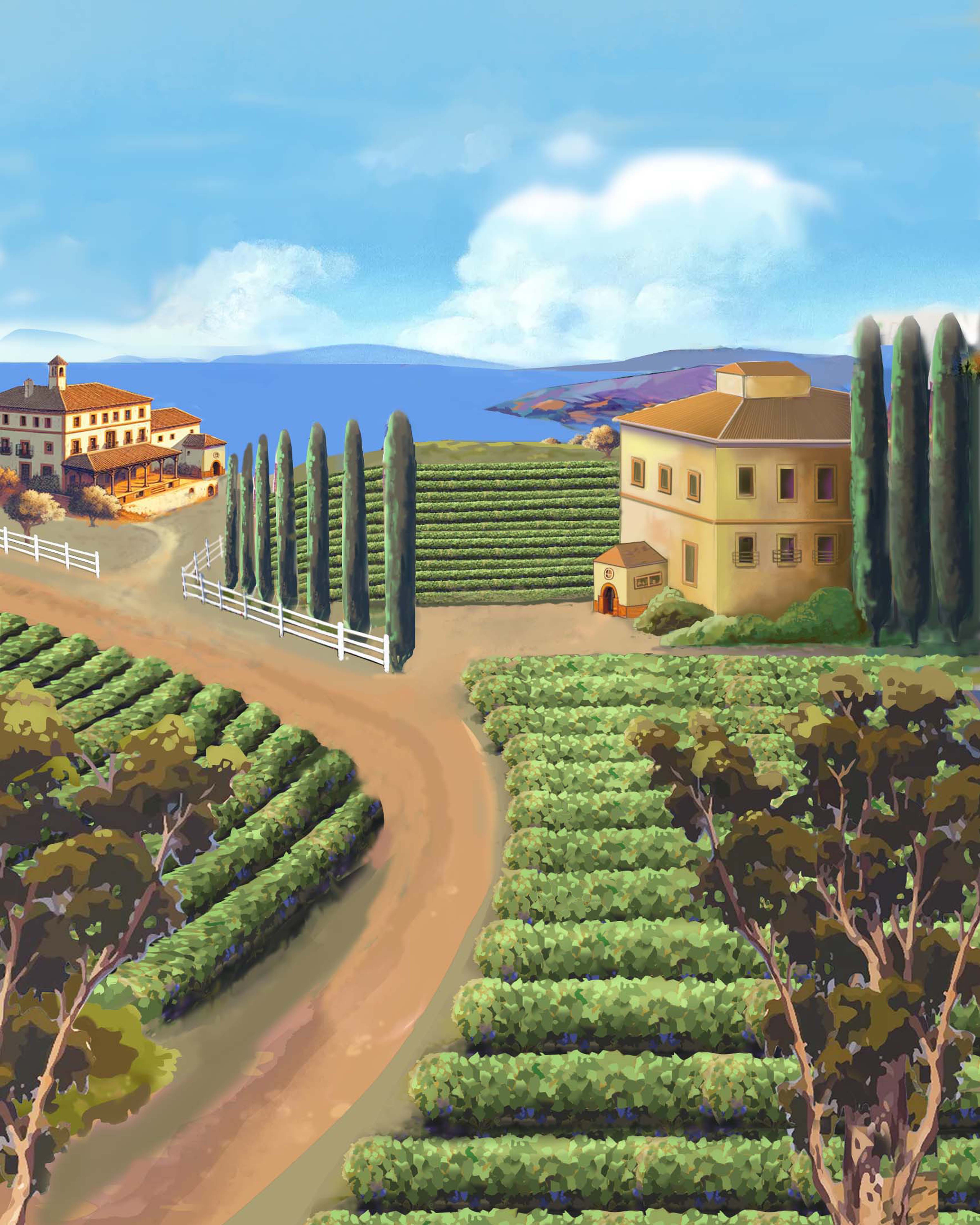 Italian Vineyard Painting