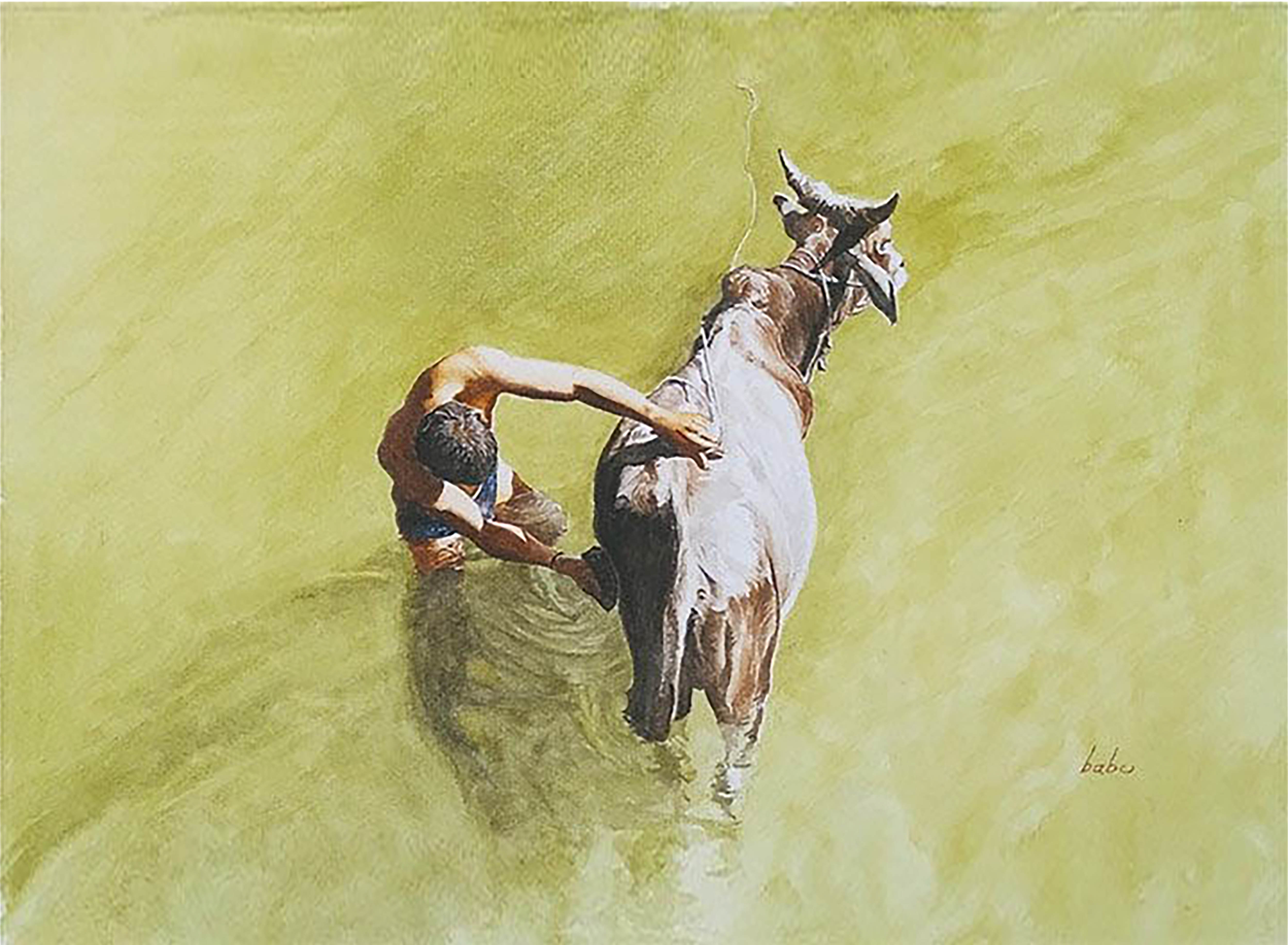 Bull Bathing