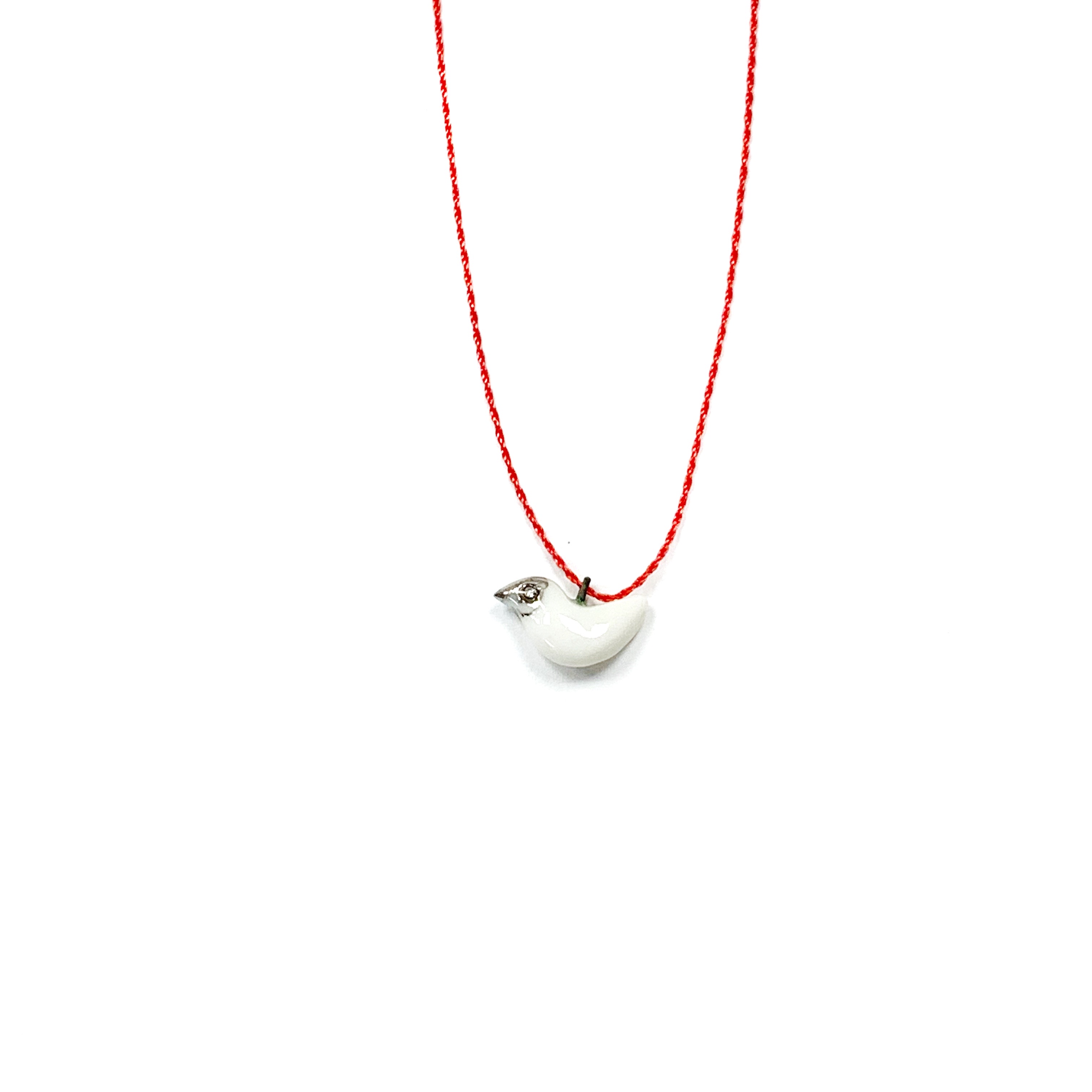 Baltas porcelianinis pakabukas "WHITE DOVE"