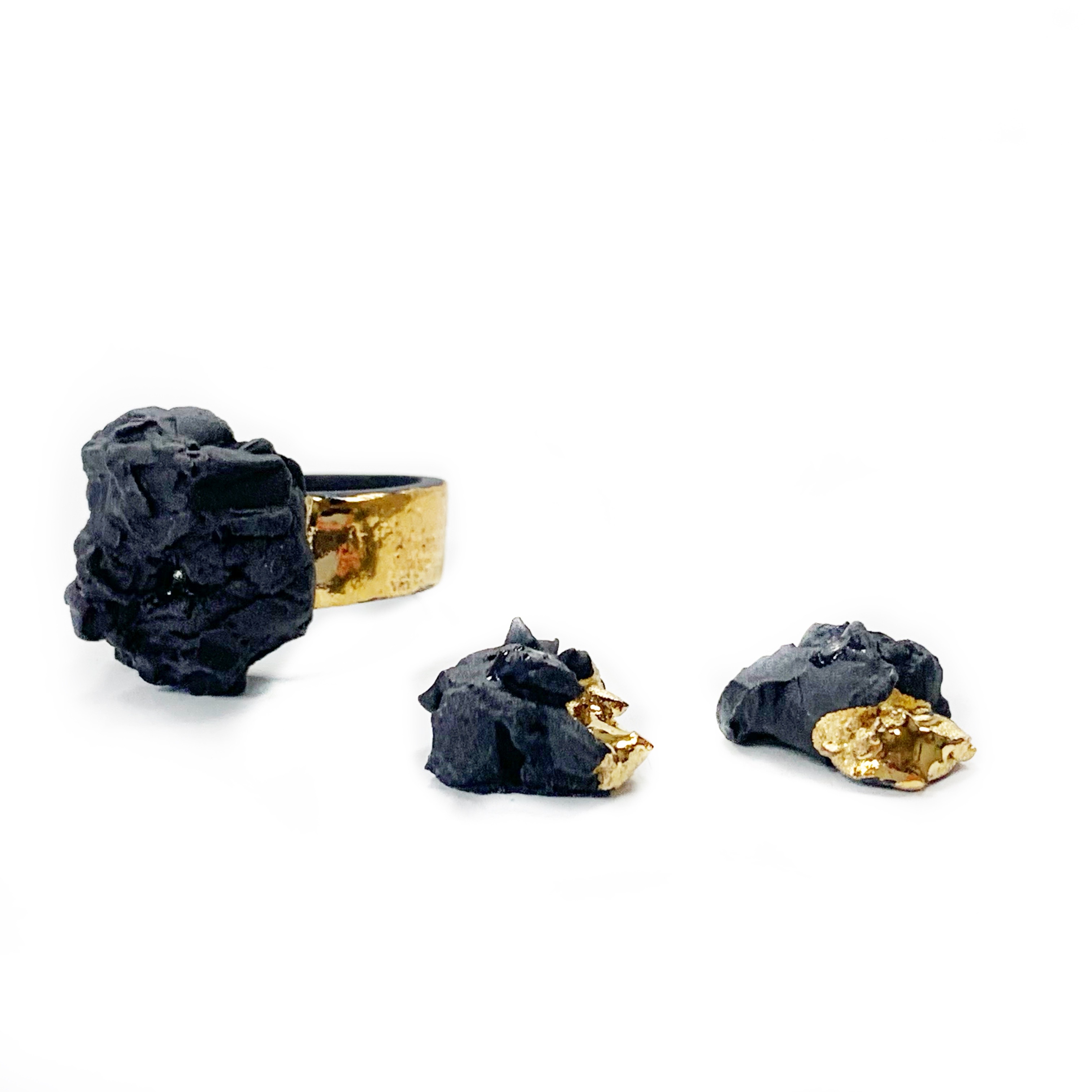 Juodas porcelianinis žiedas "BLACK DIAMOND"