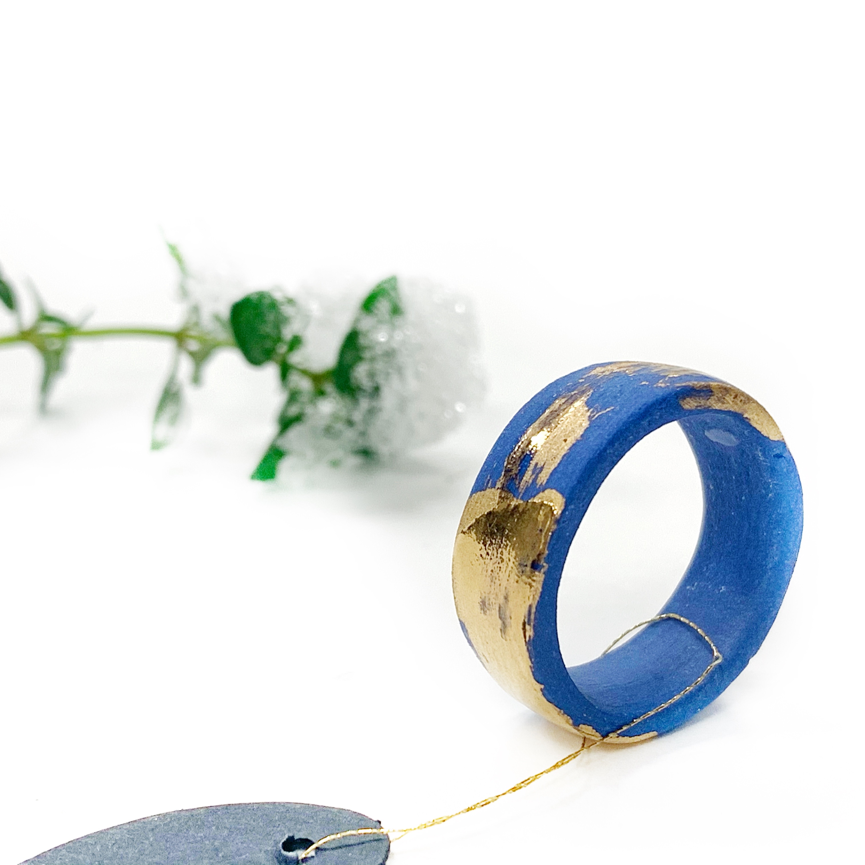 Mėlynas porcelianinis žiedas "BLUE ETERNITY"