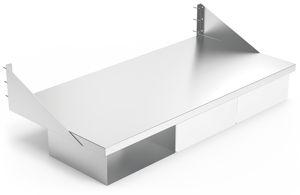 Cajonera para mesa mural con cartelas (400 mm.)