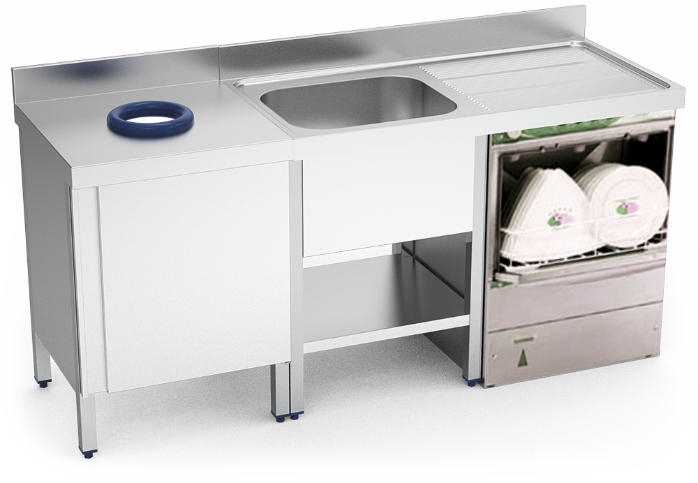 Mesa mural desbarasado con puerta