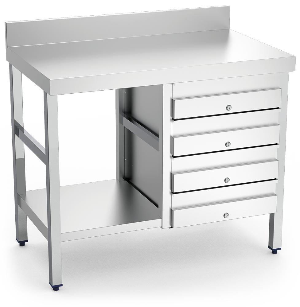 Mesa mural de cajones