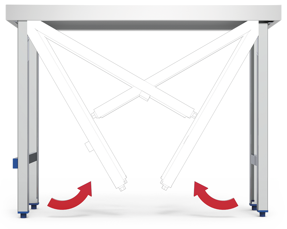 Mesas plegables con entrepaño