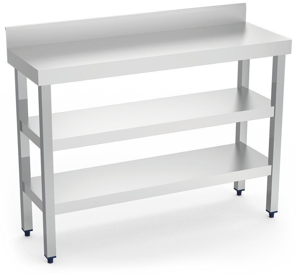 Mesa mural sotabanco con dos entrepaños