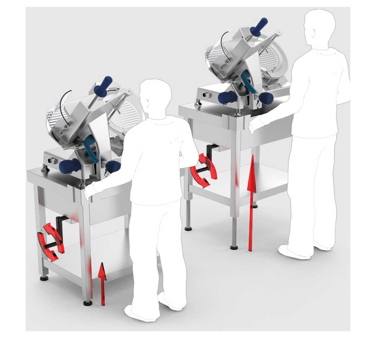 Mesa para maquinaria con sistema de elevación