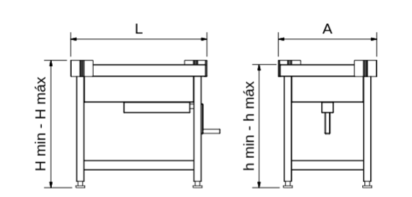 Mesa para maquinaria con sistema de elevación