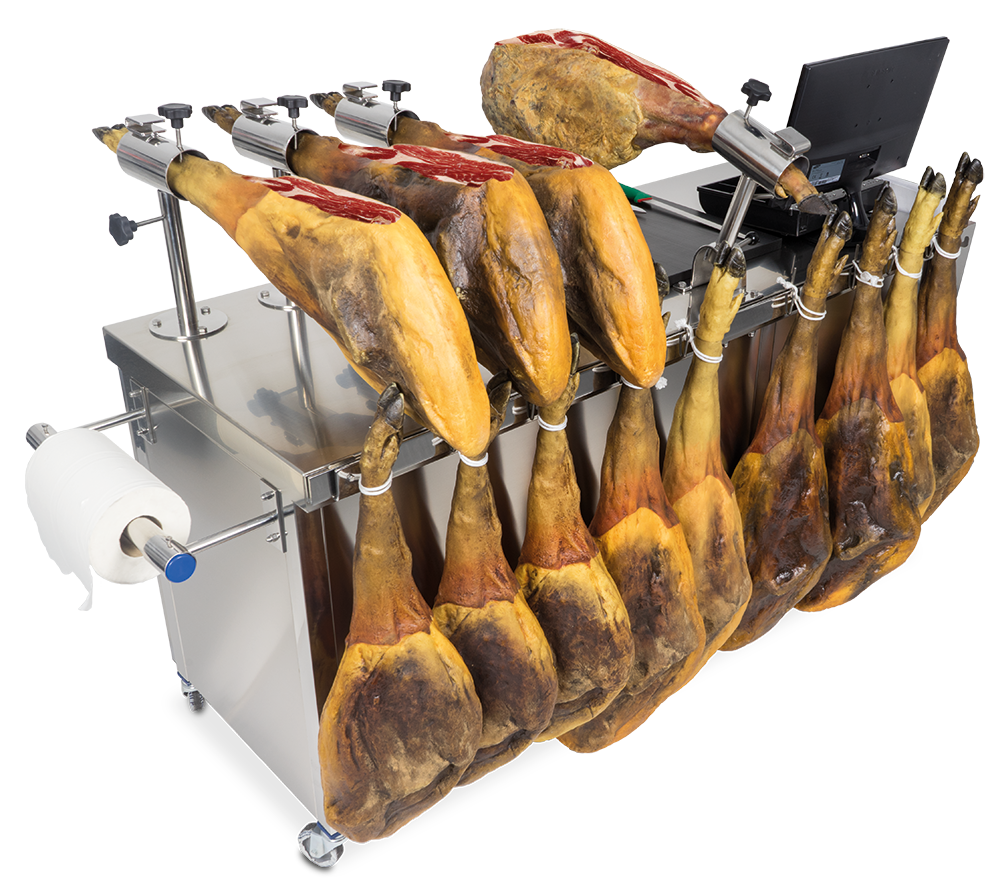 Punto de venta portátil de jamones