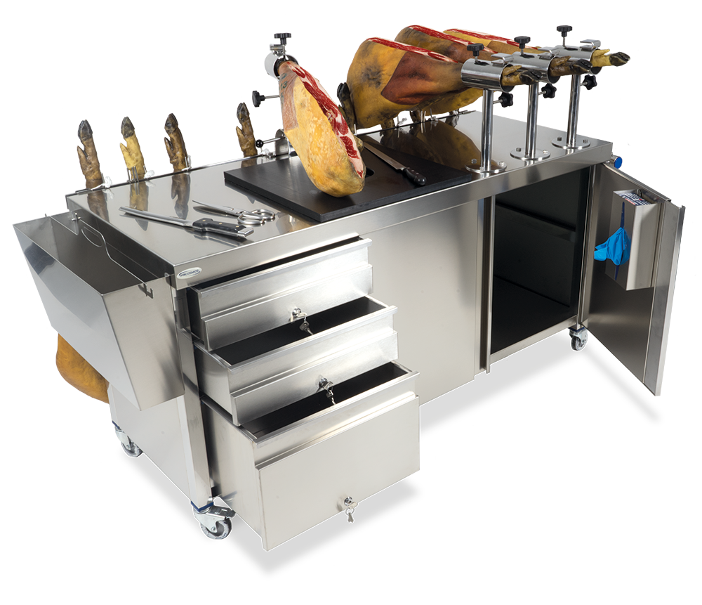 Punto de venta portátil de jamones