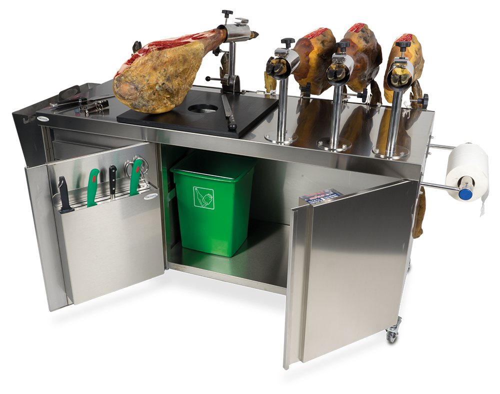 Punto de venta portátil de jamones