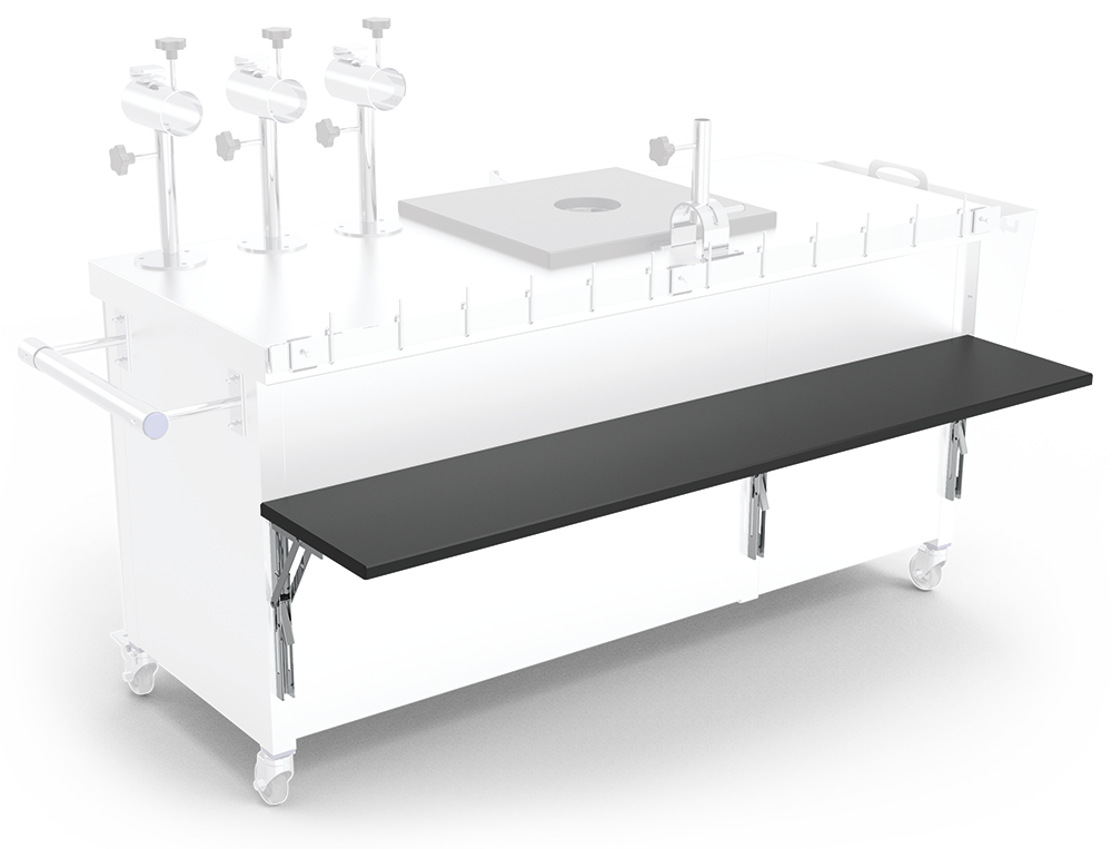 Estante abatible de fibra para punto de venta portátil de jamones