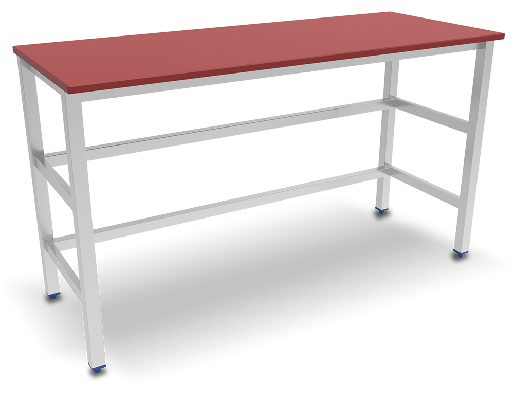 Mesa central encimera de polietileno sin entrepaño