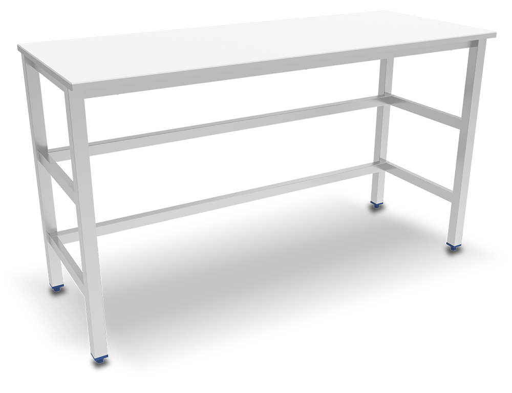 Mesa central encimera de polietileno sin entrepaño