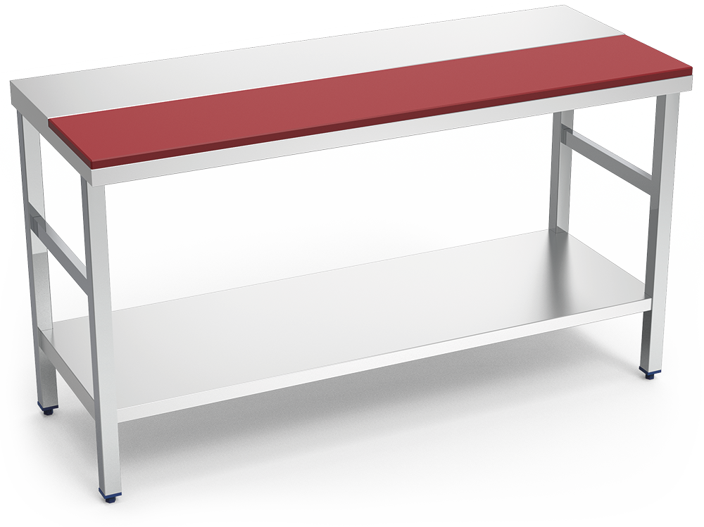  Mesa de preparación central con entrepaño