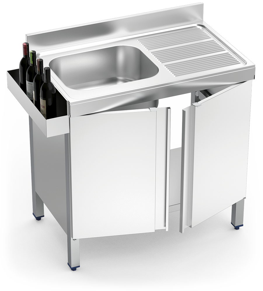  Botellero inox para adosar o sobremesa  