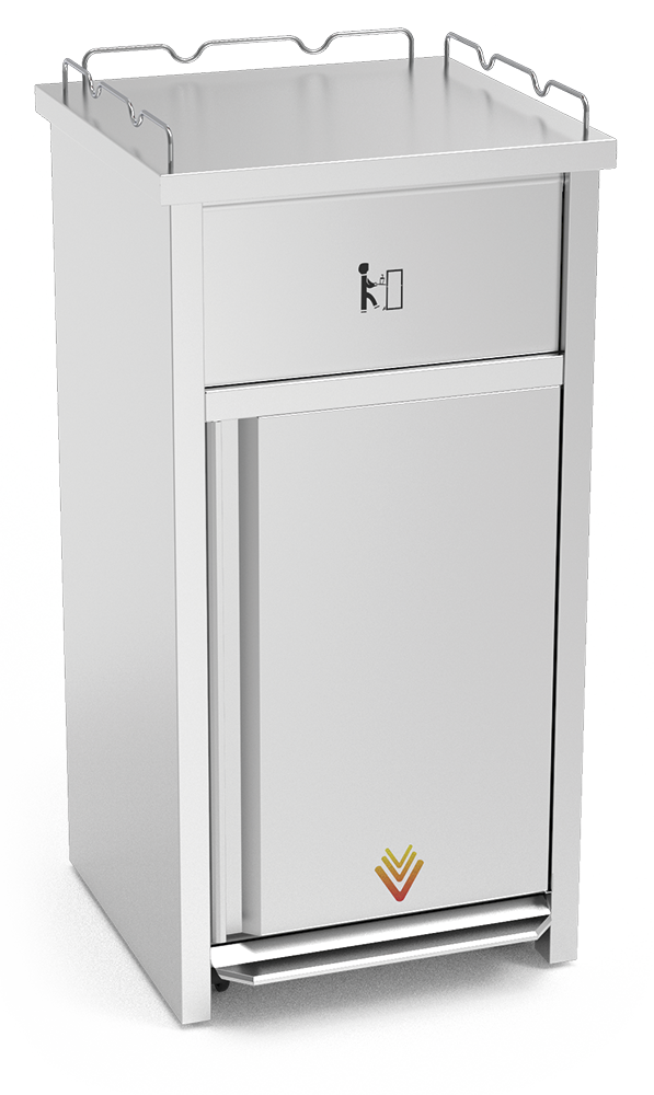 Contenedor Inox para Vaciado de Bandejas de Comida Rápida