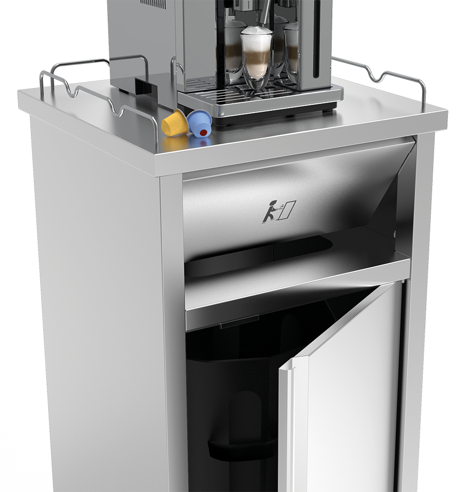 Contenedor Inox para Vaciado de Bandejas de Comida Rápida