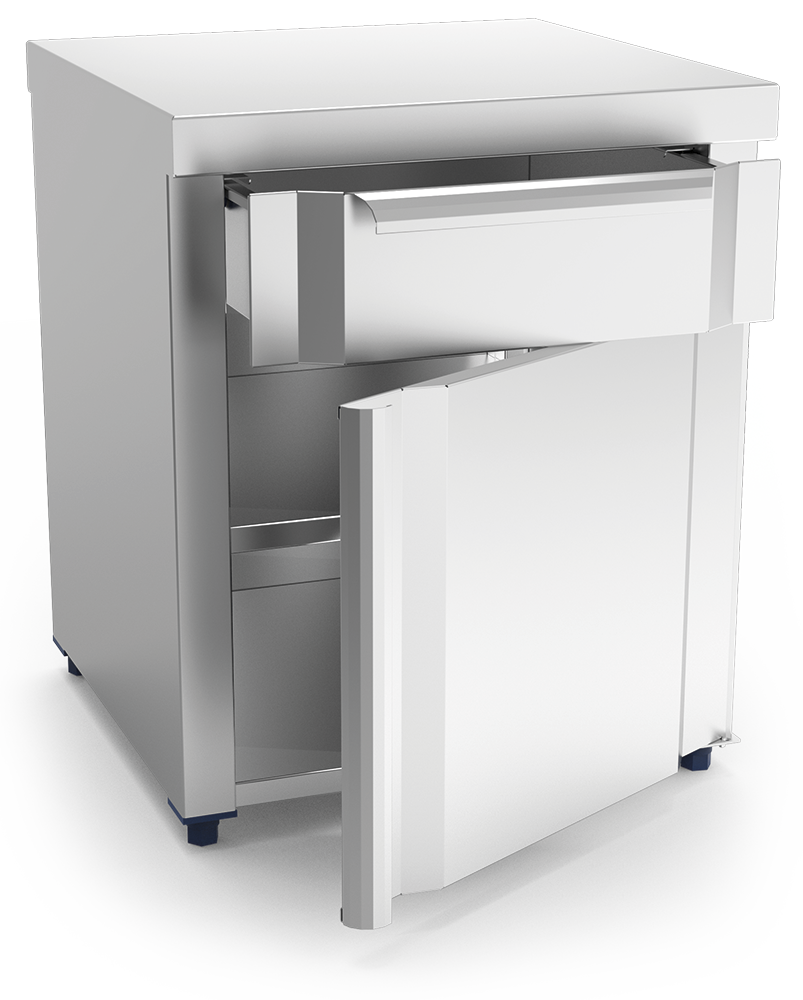  Box modular inox con cajón y puerta 