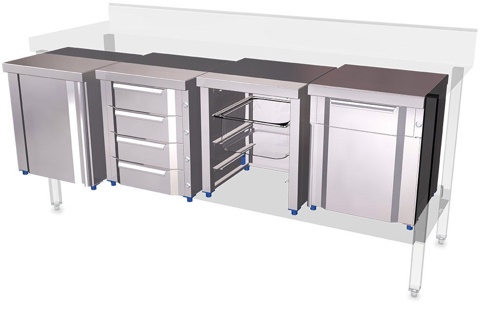 Box modular inox con guías gastronorm 