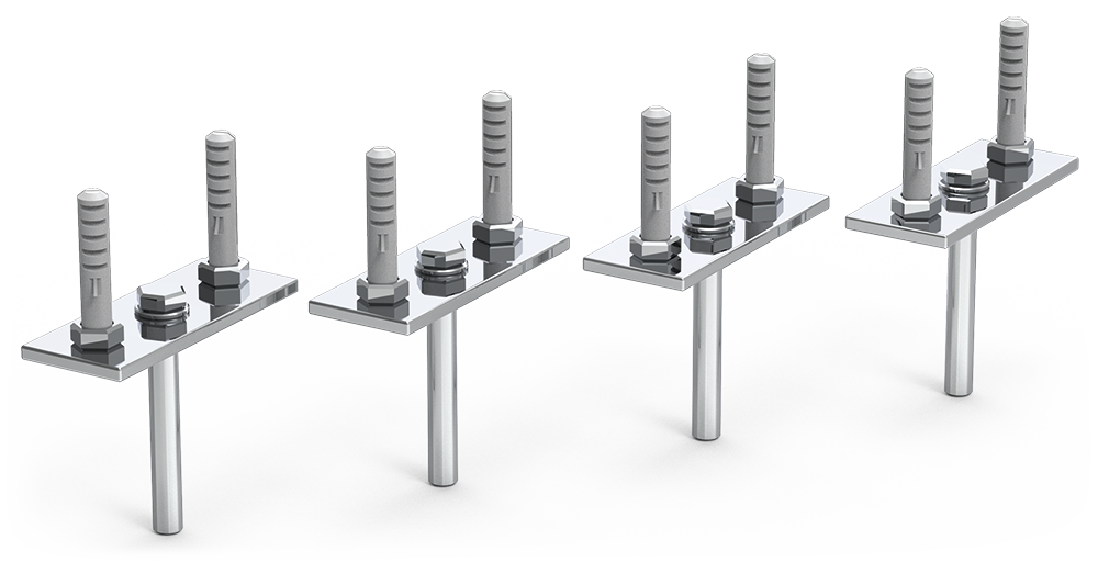 Kit de fijación a techo para estanterías suspendidas (4 uds)