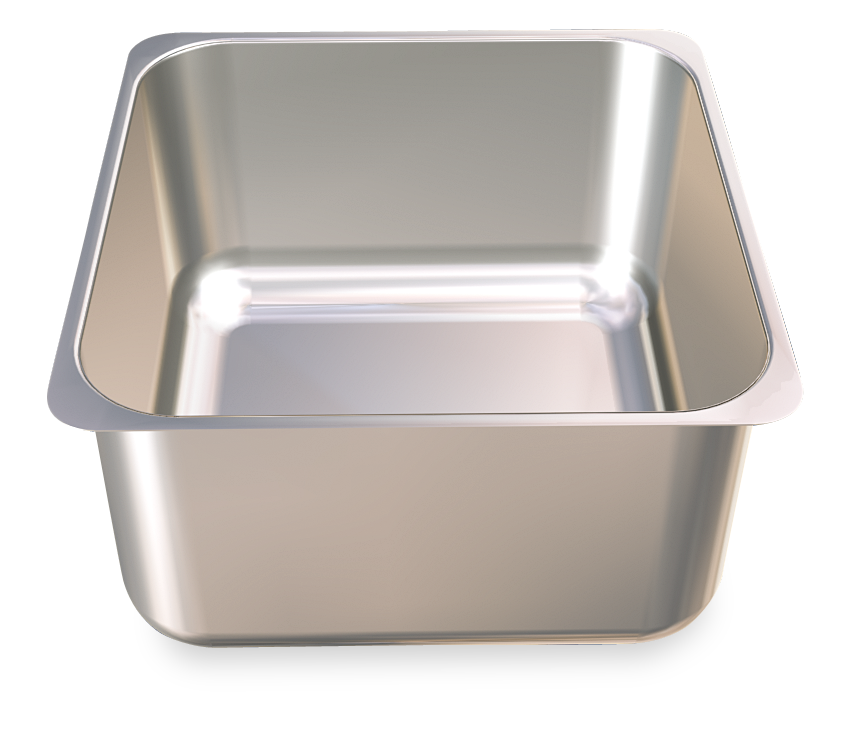  Fregadero inox rectangular soldado a mesa con desagüe