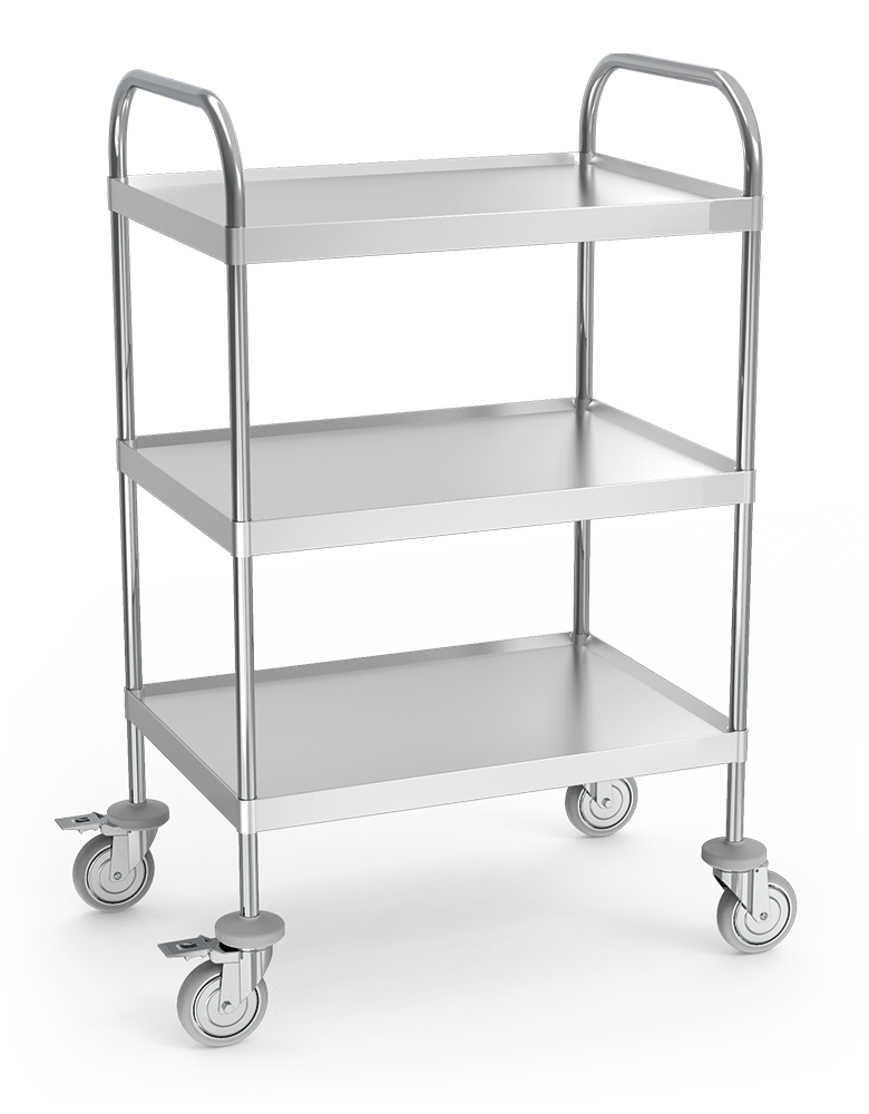 Mesa / Carro auxiliar multifuncional para instrumental o de servicio con ruedas