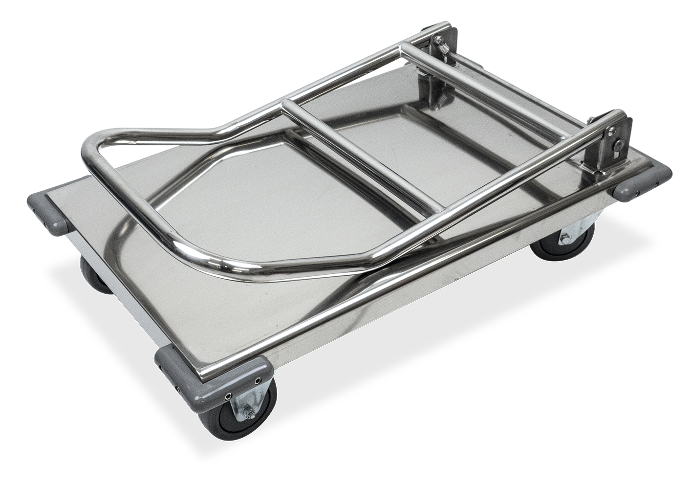 Carro de plataforma inox con asa retráctil