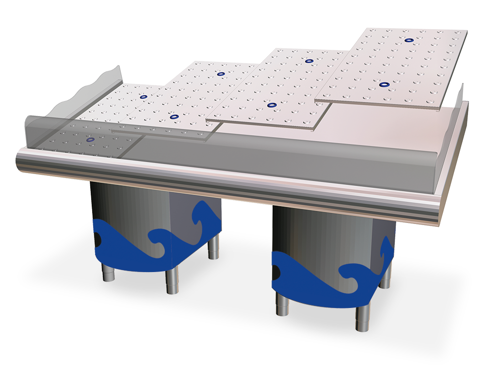  Mostrador de pescadería con soportes 